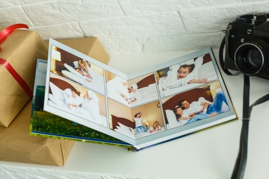 Pages of photobook album photo