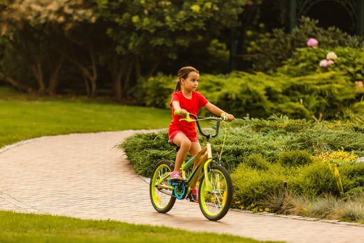 little girl with her bicycle photo