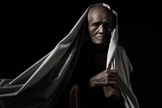 old man with blanket photo