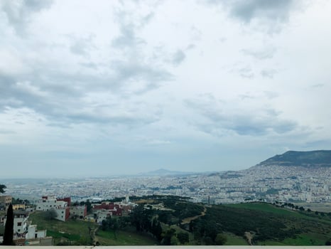 Panoramic and breathtaking view of the vibrant and bustling city of Tetouan, capturing its beauty, energy, and charm photo