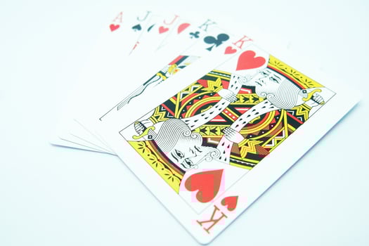 Two pairs of J's and K's with ace in poker game photo