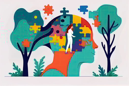 Solving mental problems and issues. Mind health and balance, mindfulness and decisions for soundness photo