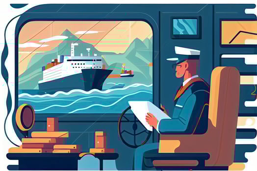 International and local shipping of freight and delivery of goods by sea or ocean photo