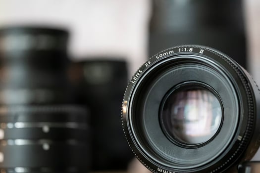 Close up of a Mirrorless camera lens photo