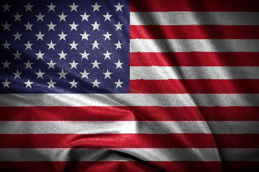 Smooth curve American flag waving in the wind use as rememory concepts photo