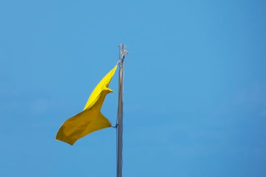 Coloured flags indicating danger and safety photo