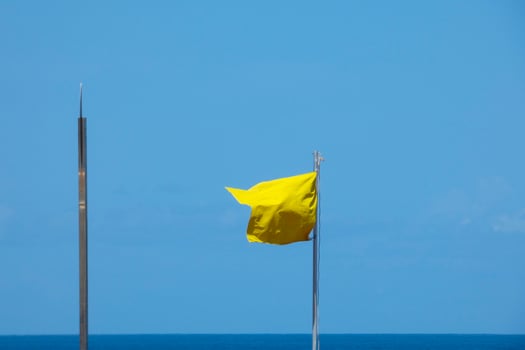 Coloured flags indicating danger and safety photo