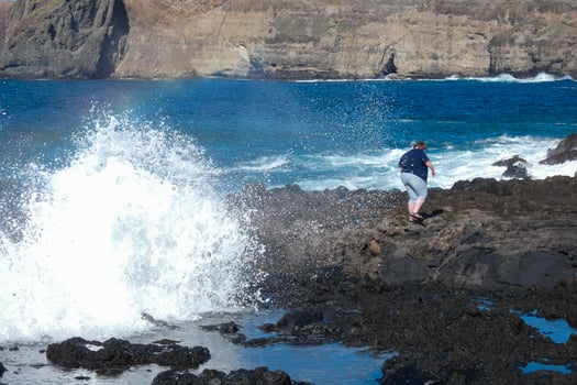 Waves in the ocean in winter time photo