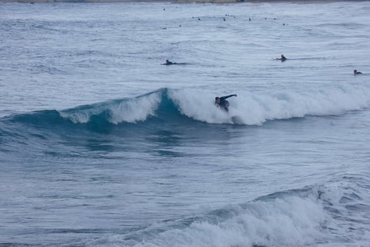 Waves in the ocean in winter time photo