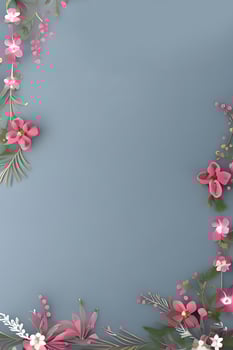 Colorful simple floral decoration, tiny flower illustration, background template, creative arrangement of nature and flowers. Good for banner, wedding card invitation draft, design element, and other. photo