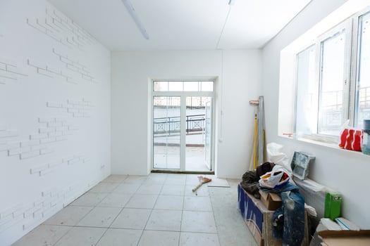 empty unfurnished room interior in white style color in modern apartments, office or clinic photo
