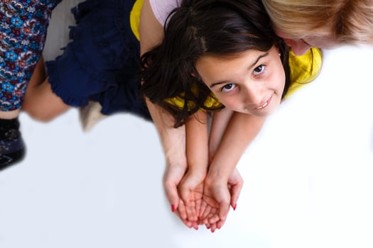 open mother and baby's hands photo