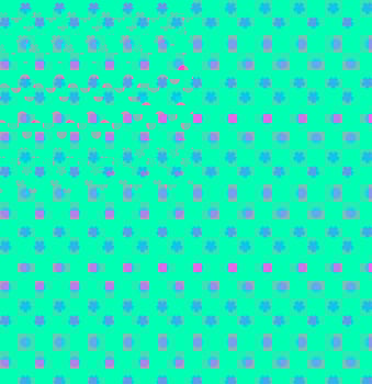 purple polkadot and blue star seamless shape repeat pattern with green background photo