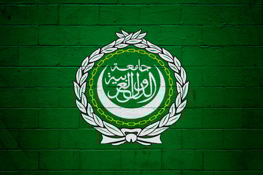 Flag of the Arab League painted on a wall photo