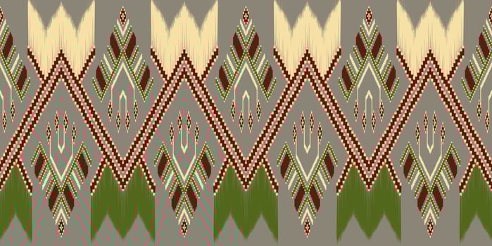 Beautiful colorful Thai knitted embroidery. geometric ethnic oriental pattern traditional on black background, Thai pattern culture, green stylem, clipping path include photo