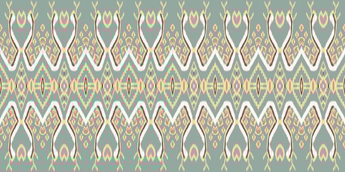 Beautiful colorful Thai knitted embroidery. geometric ethnic oriental pattern traditional on black background, Thai pattern culture, green stylem, clipping path include photo