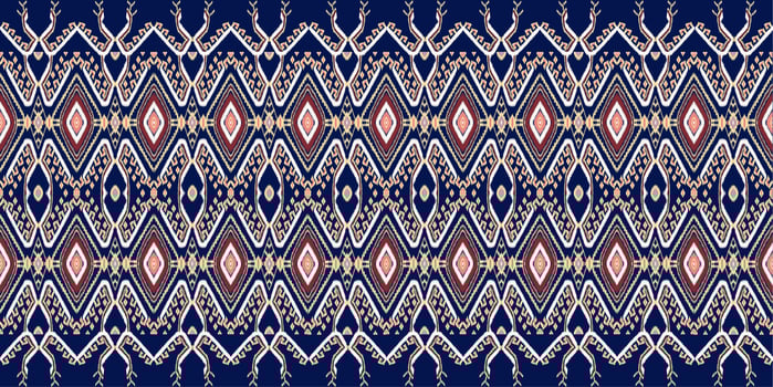 Beautiful colorful Thai knitted embroidery. geometric ethnic oriental pattern traditional on black background, Thai pattern culture, green stylem, clipping path include photo