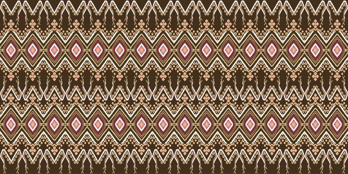 Beautiful colorful Thai knitted embroidery. geometric ethnic oriental pattern traditional on black background, Thai pattern culture, green stylem, clipping path include photo