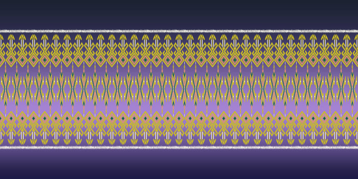 Beautiful colorful Thai knitted embroidery. geometric ethnic oriental pattern traditional on black background, Thai pattern culture, green stylem, clipping path include photo