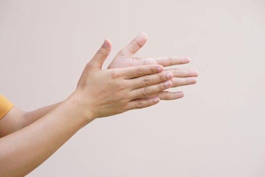 Asian women applaud admire success photo
