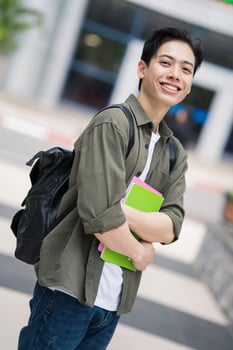 Young Asian student at school photo