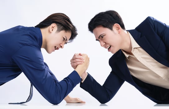 Two Asian men on background photo