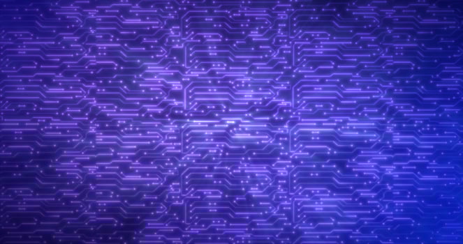 Abstract background of blue computer circuit boards digital hi-tech futuristic of lines and dots photo