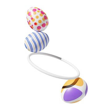 Easter eggs balanced creative meditation 3d render photo