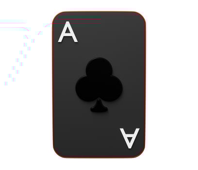 Ace clubs playing card 3d. 3d render cartoon minimal icon illustration photo