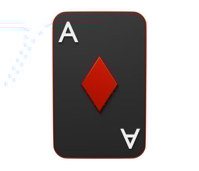 Ace diamond playing card 3d. 3d render cartoon minimal icon illustration photo
