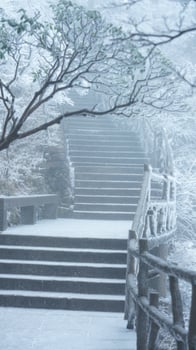 The beautiful frozen mountains view coverd by the white snow and ice in winter photo