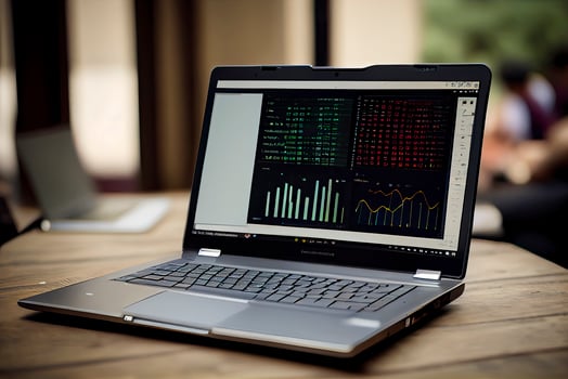 Laptop with analytical data photo