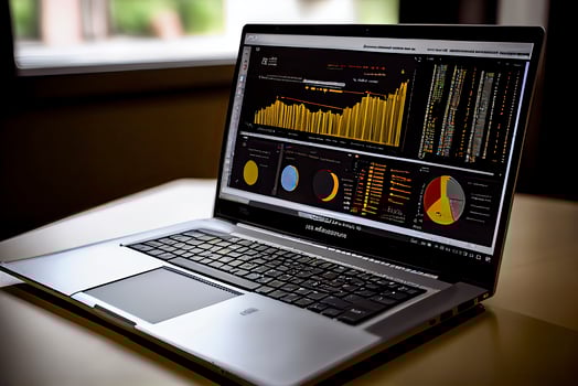 Laptop with analytical data photo