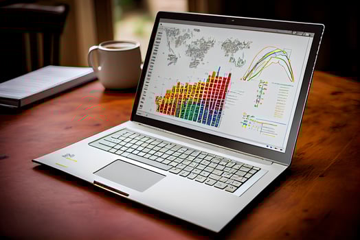 Laptop with analytical data photo