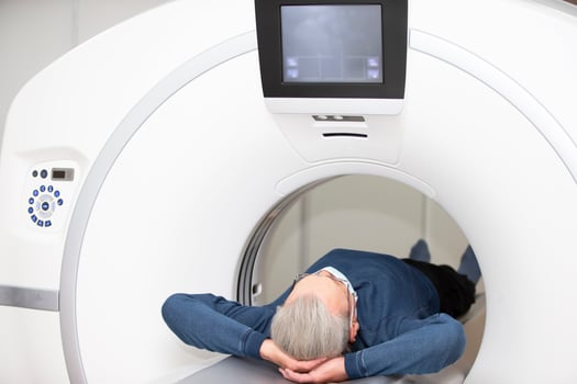 Hospital patients are doing magnetic resonance therapy. photo