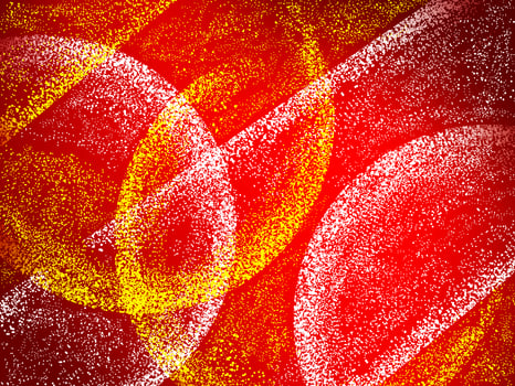 Line and circle particles in red background. Dynamic dots particle design photo