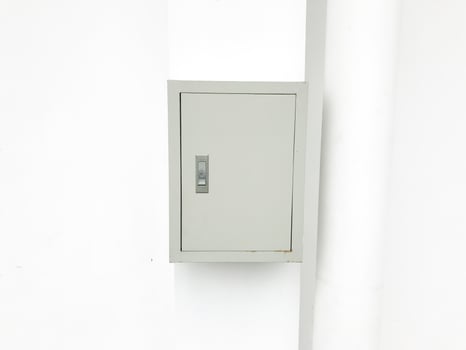 Electrical panel box with white background photo