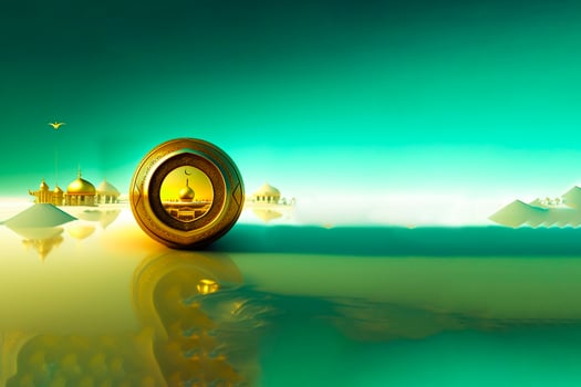 Ramadan Kareem 3d Mosque and lamp Image for  social media banner design photo