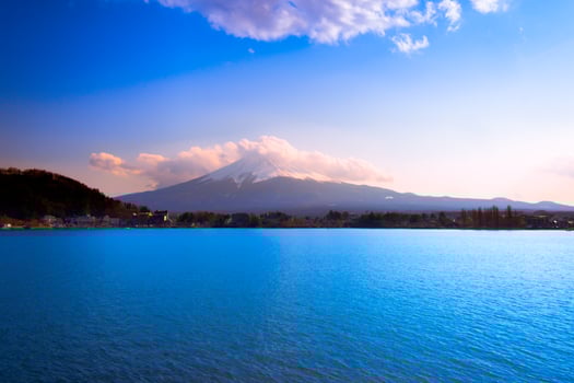 Mount Fuji,Landscape over Lake Kawaguchiko at beautiful sunset on Fujikawaguchiko in japan photo