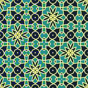 Oriental traditional pattern. Repeated maroccan crosses mosaic tiles. Lantern shapes motif. Tracery window wallpaper. Arabesque digital paper, textile print. Seamless surface design photo