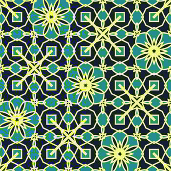Oriental traditional pattern. Repeated maroccan crosses mosaic tiles. Lantern shapes motif. Tracery window wallpaper. Arabesque digital paper, textile print. Seamless surface design photo