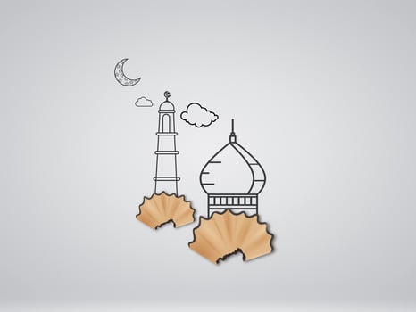 Happy ramadan, happy eid, eid mubarak, islamic moon, ramadan mubarak and ramadan invitation concept. photo