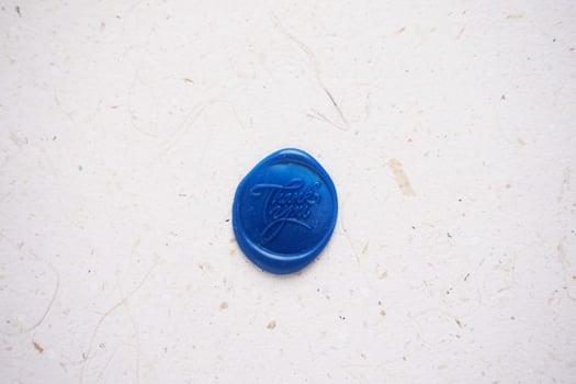 colorful thank you wax coin for vintage wedding invitation decoration photo