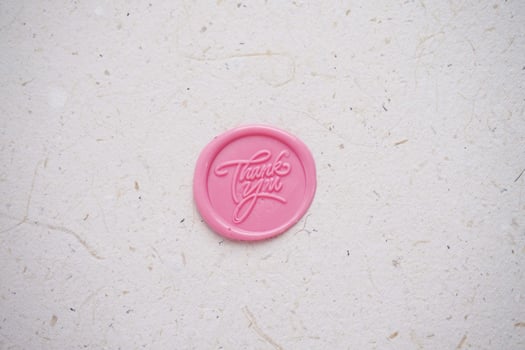 colorful thank you wax coin for vintage wedding invitation decoration photo