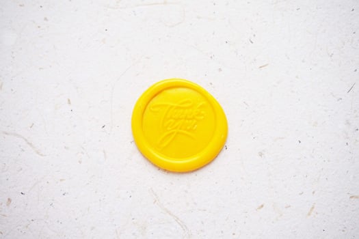 colorful thank you wax coin for vintage wedding invitation decoration photo