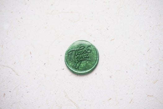 colorful thank you wax coin for vintage wedding invitation decoration photo