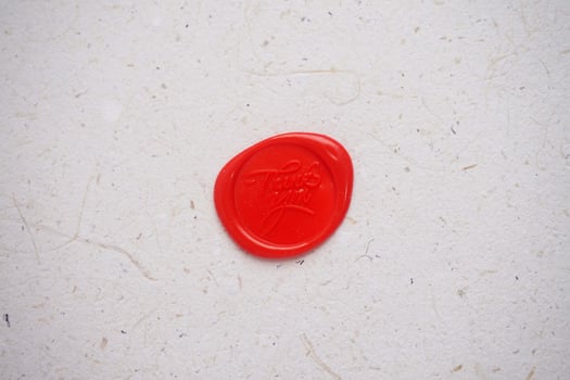colorful thank you wax coin for vintage wedding invitation decoration photo