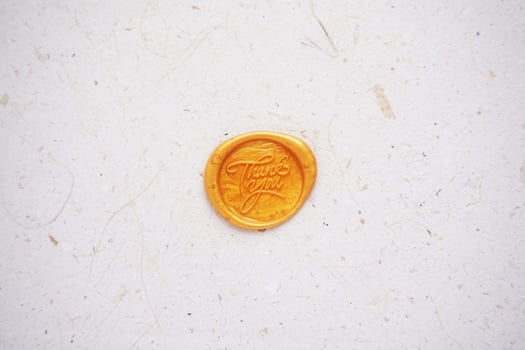 colorful thank you wax coin for vintage wedding invitation decoration photo