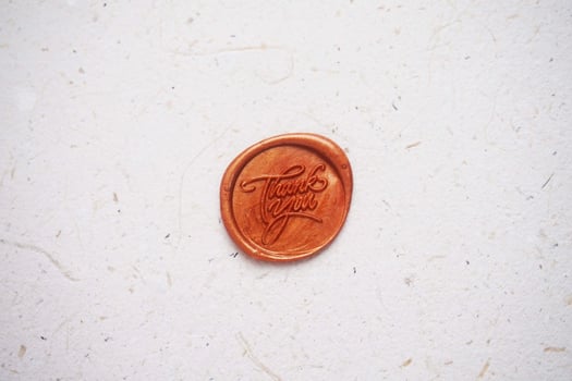 colorful thank you wax coin for vintage wedding invitation decoration photo