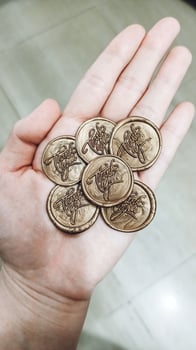 colorful thank you wax coin for vintage wedding invitation decoration photo